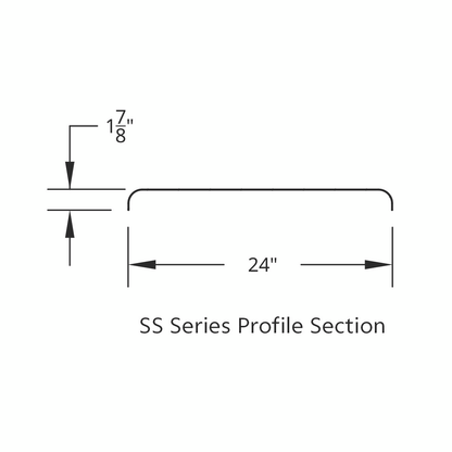 80" 430 Stainless Steel (16ga) Roll Formed Edge Smooth Half Fender - SS Series (Pair)