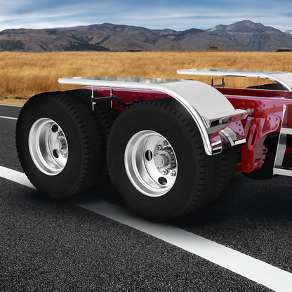 80" 430 Stainless Steel (16ga) Roll Formed Edge Smooth Half Fender - SS Series (Pair)
