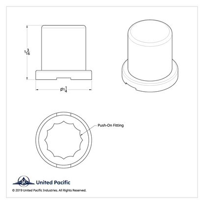 3/4" X 1-1/4" Chrome Plastic Flat Top Nut Covers - Push-On (10-Pack)