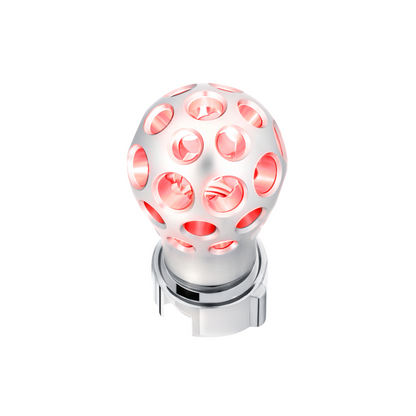 Thread-On Annodized Phoenix Ball Gearshift Knob With LED 13/15/18 Speed Adapter-Red LED