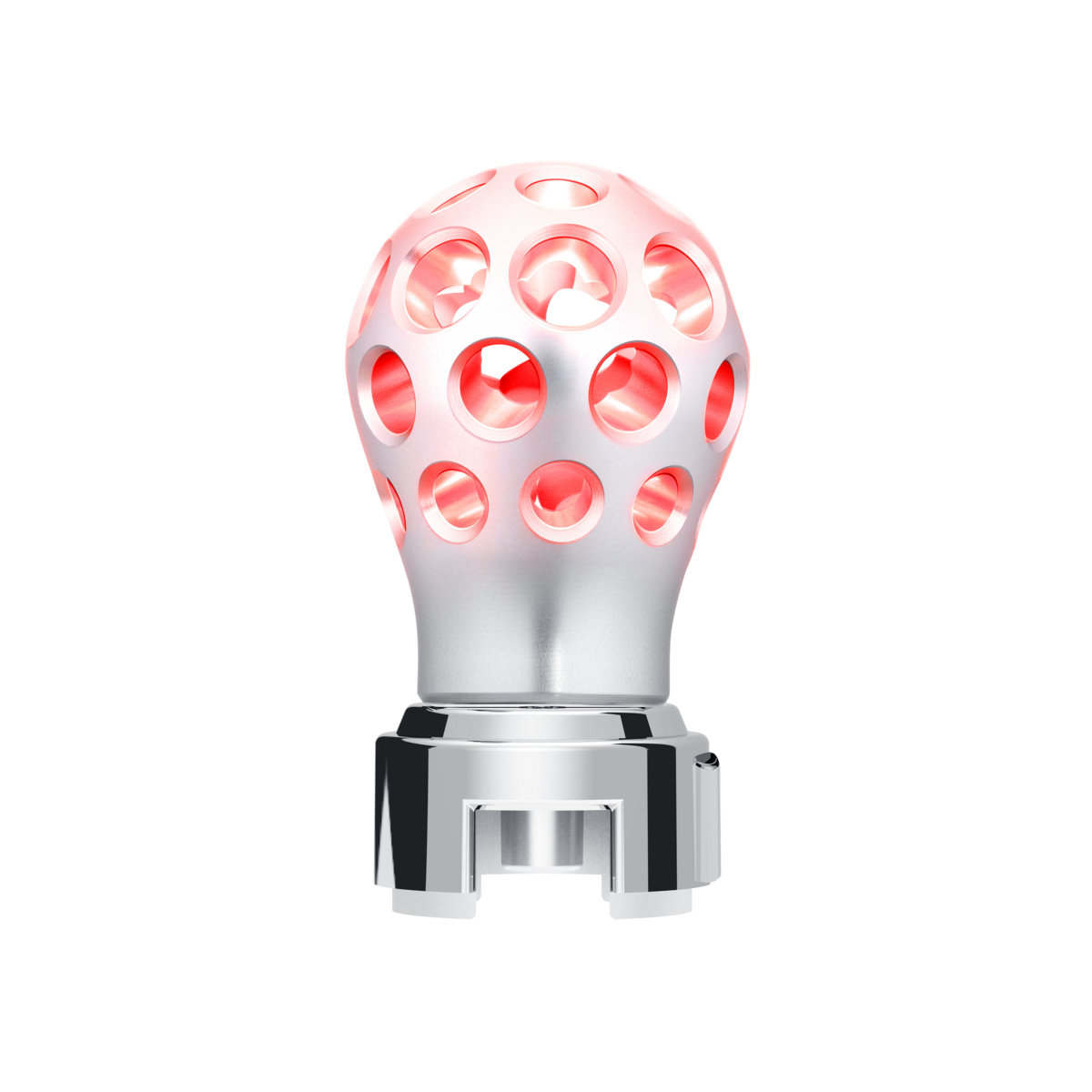 Thread-On Annodized Phoenix Ball Gearshift Knob With LED 13/15/18 Speed Adapter-Red LED