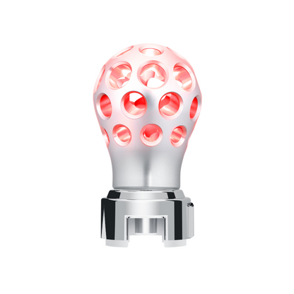 Thread-On Annodized Phoenix Ball Gearshift Knob With LED 13/15/18 Speed Adapter-Red LED