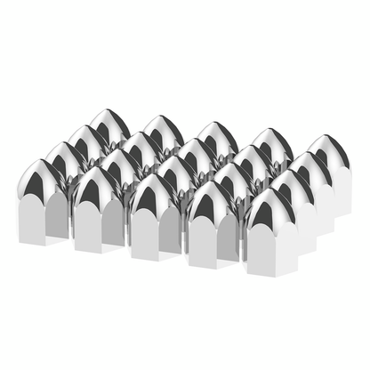 1-1/2" X 2-3/4" Chrome Plastic Bullet Nut Covers - Push-On (20-Pack)