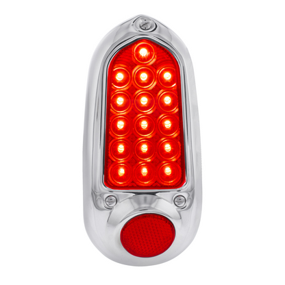 16 LED Tail Light With Stainless Steel Rim For 1949-50 Chevy Passenger Car - L/H and R/H (2pcs)