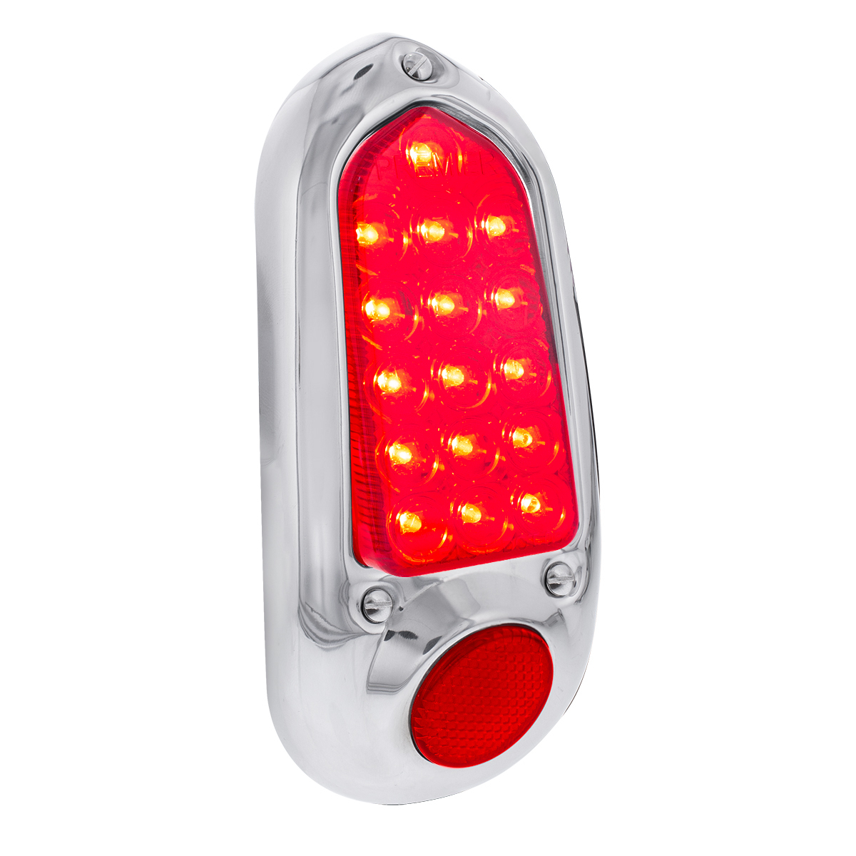 16 LED Tail Light With Stainless Steel Rim For 1949-50 Chevy Passenger Car - L/H and R/H (2pcs)