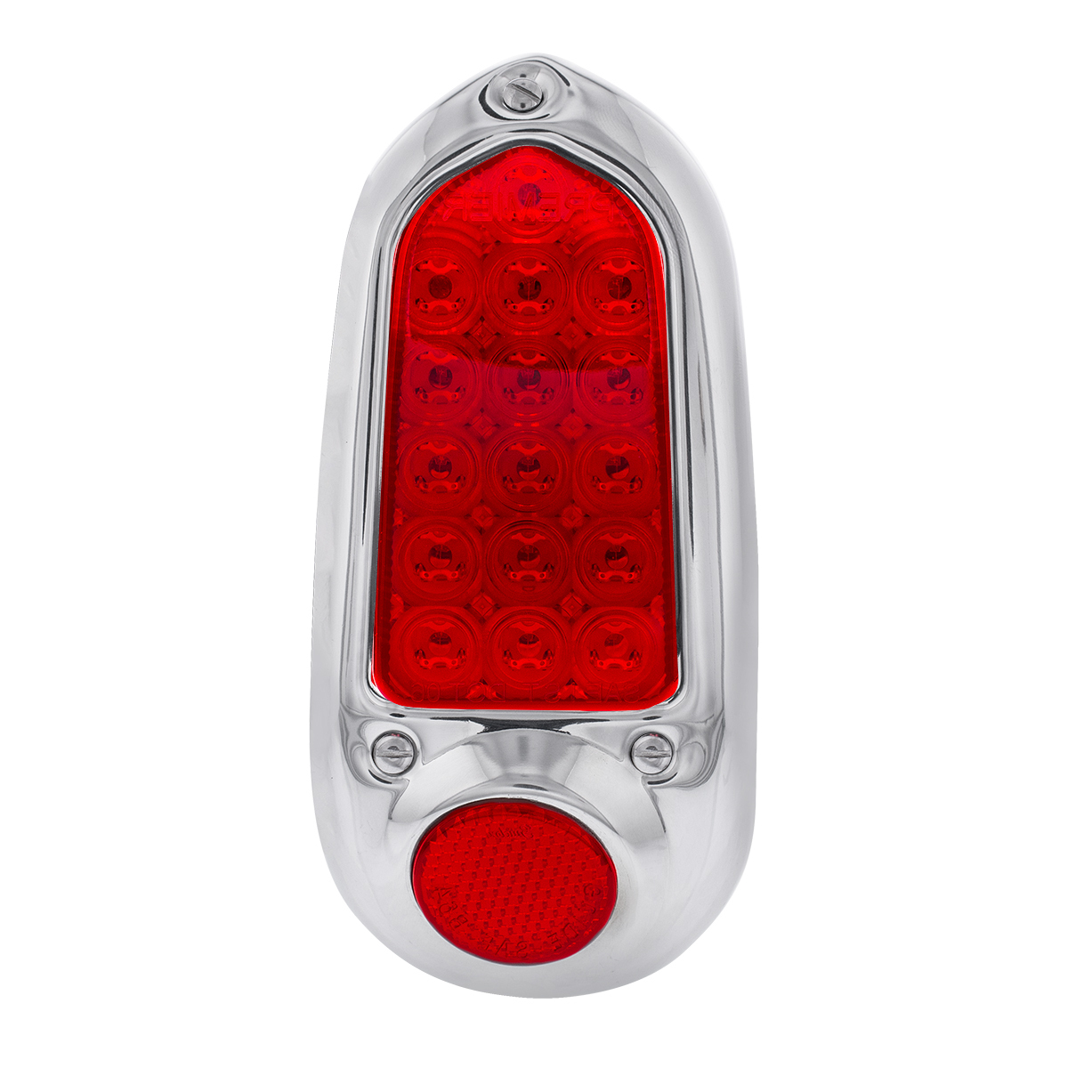 16 LED Tail Light With Stainless Steel Rim For 1949-50 Chevy Passenger Car - L/H and R/H (2pcs)