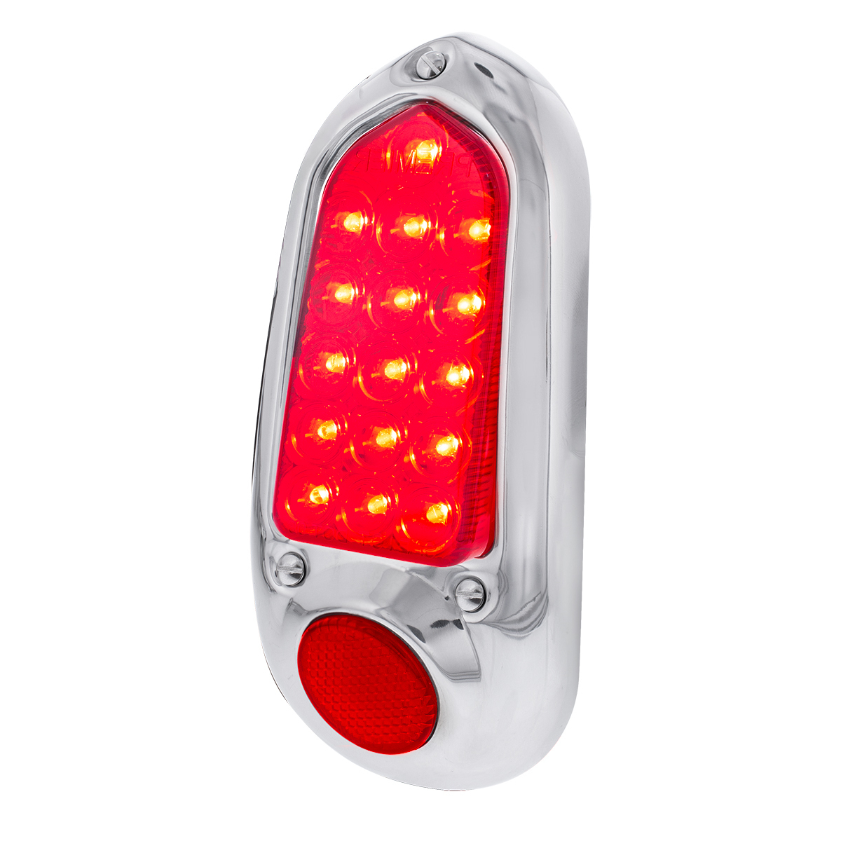 16 LED Tail Light With Stainless Steel Rim For 1949-50 Chevy Passenger Car - L/H and R/H (2pcs)