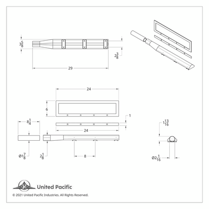 Deluxe 36" Stainless Quarter Fender Bracket Kit - Triangle