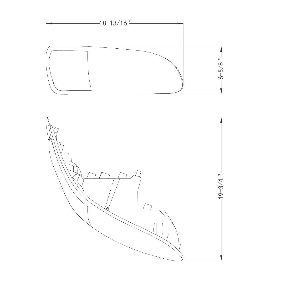 Chrome LED Headlight For Peterbilt 386 (2005-2015) & 387 (1999-2010) - Passenger