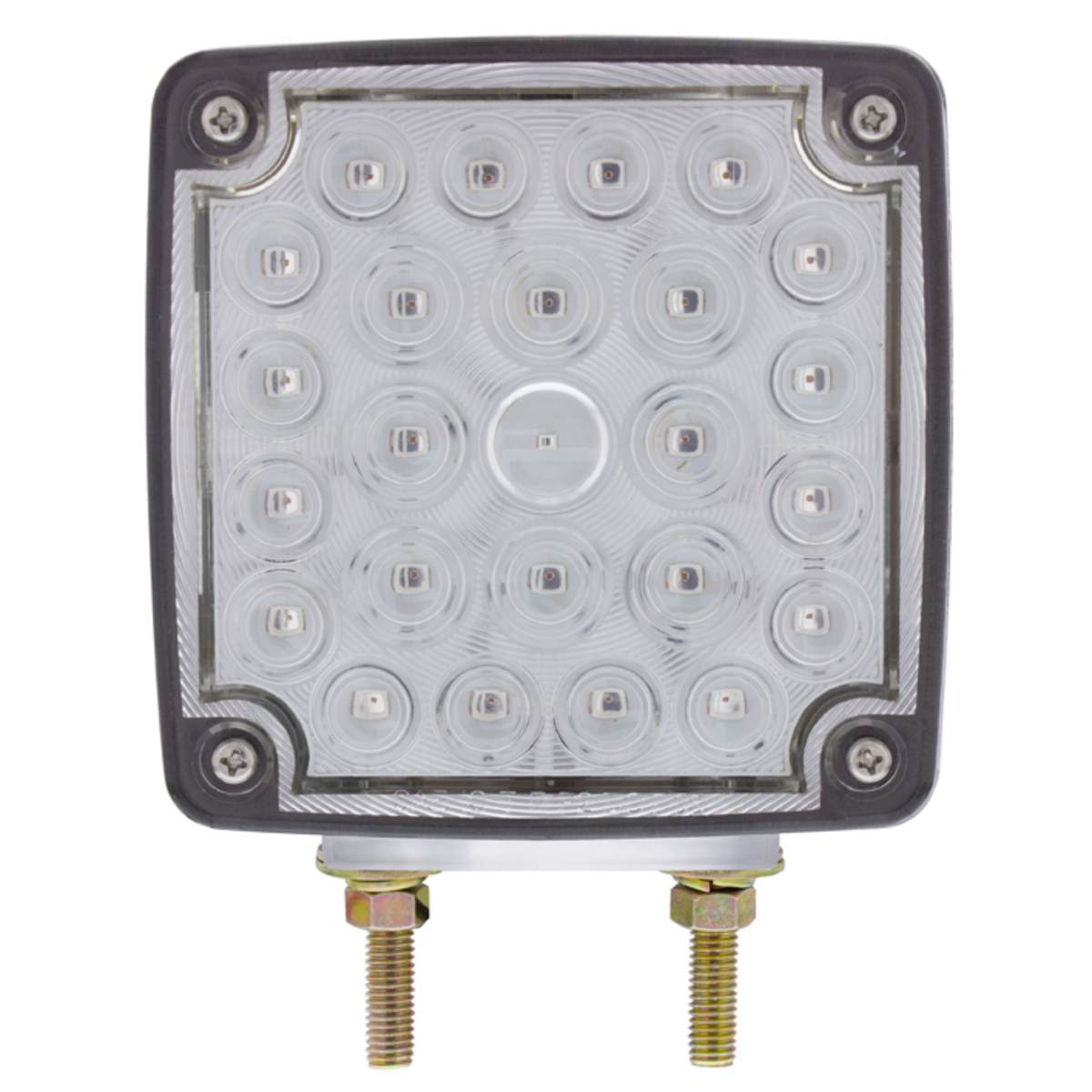 52 LED Double Stud Double Face Turn Signal Light (Driver) - Amber & Red LED/Clear Lens