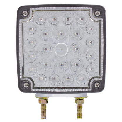 52 LED Double Stud Double Face Turn Signal Light (Driver) - Amber & Red LED/Clear Lens