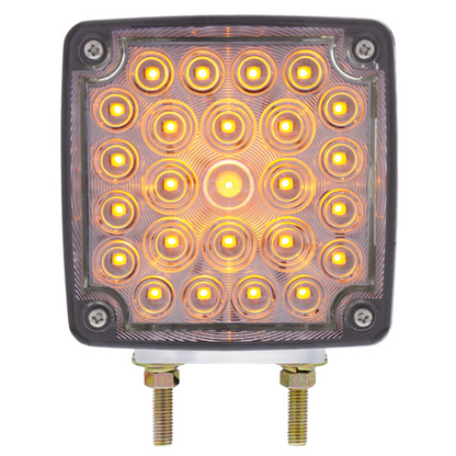 52 LED Double Stud Double Face Turn Signal Light (Driver) - Amber & Red LED/Clear Lens