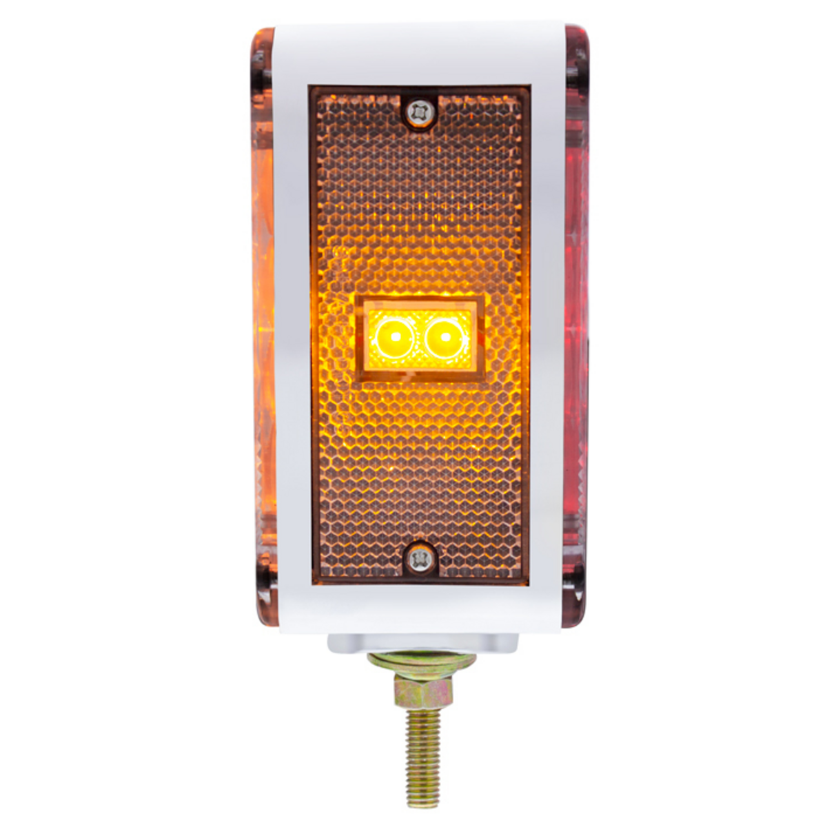 52 LED Double Stud Double Face Turn Signal Light (Driver) - Amber & Red LED/Clear Lens