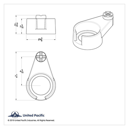 Chrome Plastic Cup Holder For 1986 & Up Freightliner Classic & FLD - Passenger