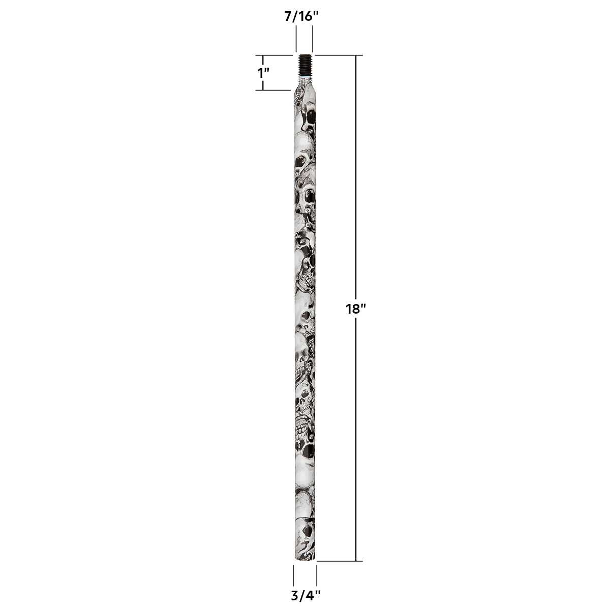 18" Skull Pattern Shifter Shaft Extension