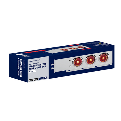 2" Bolt Pattern SS Spring Loaded Bar With 6X 4" 16 LED Turbine Lights - Red LED/Red Lens (Pair)