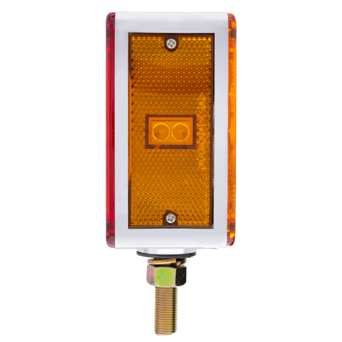 52 LED Single Stud Double Face Turn Signal Light (Passenger) - Amber & Red LED/Amber & Red Lens