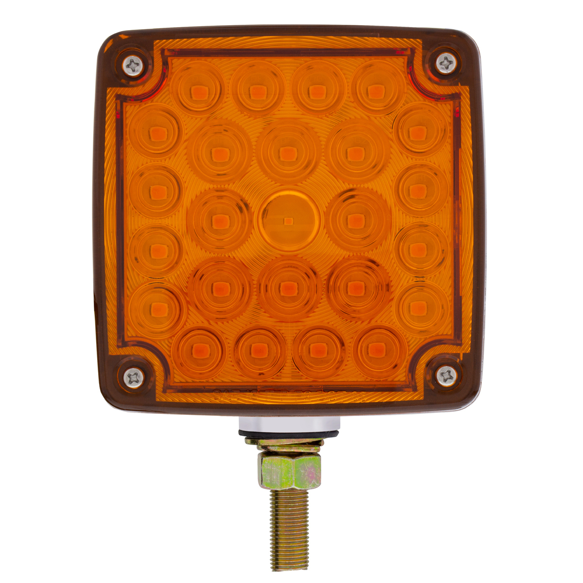 52 LED Single Stud Double Face Turn Signal Light (Passenger) - Amber & Red LED/Amber & Red Lens