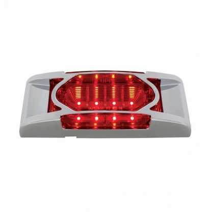 16 LED Reflector Light (Clearance/Marker) With Chrome Bezel - Red LED/Red Lens