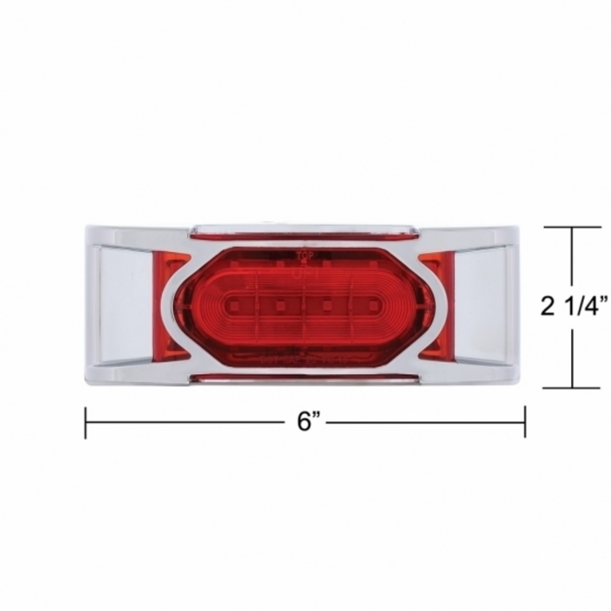 16 LED Reflector Light (Clearance/Marker) With Chrome Bezel - Red LED/Red Lens