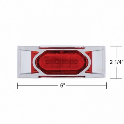 16 LED Reflector Light (Clearance/Marker) With Chrome Bezel - Red LED/Red Lens