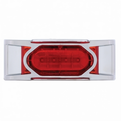 16 LED Reflector Light (Clearance/Marker) With Chrome Bezel - Red LED/Red Lens