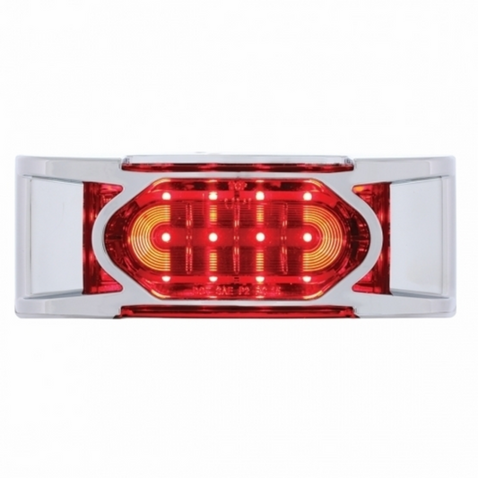 16 LED Reflector Light (Clearance/Marker) With Chrome Bezel - Red LED/Red Lens