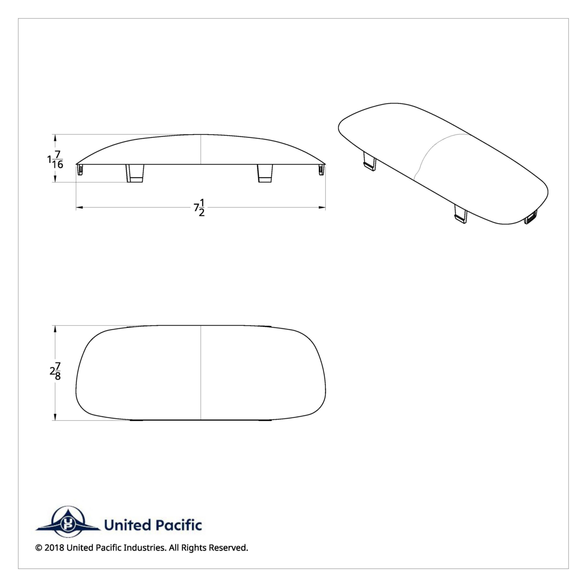 Center Dome Light Lens For Kenworth W900L/T800 (2006-2014) And T660 (2008-2014) - Blue