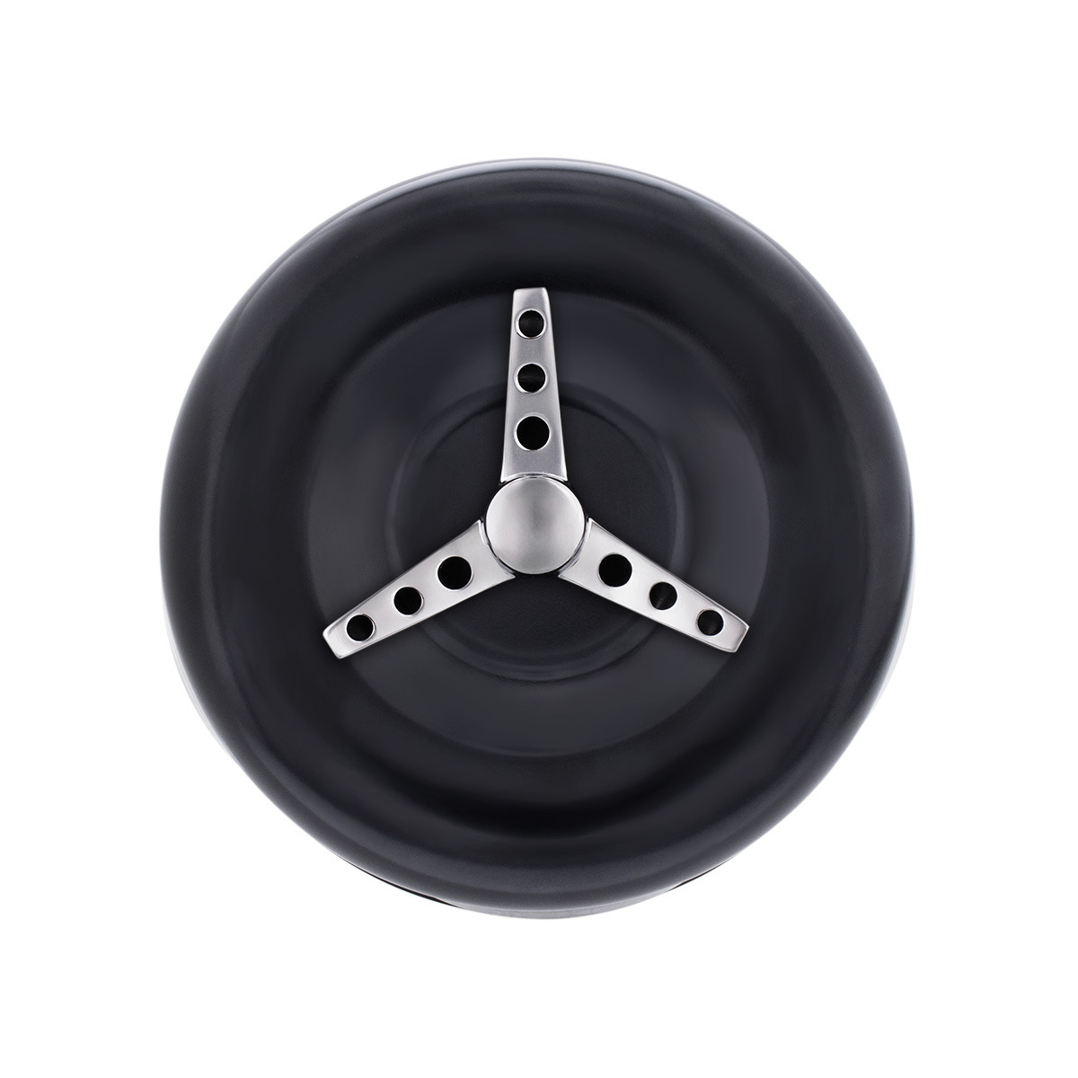 4" Round Short Neck Louvered Air Cleaner With 3-Wing-Screw For Carburetors With 2-5/8" Neck-Black