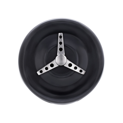 4" Round Short Neck Louvered Air Cleaner With 3-Wing-Screw For Carburetors With 2-5/8" Neck-Black
