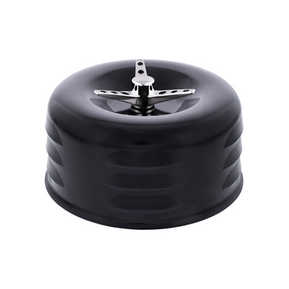 4" Round Short Neck Louvered Air Cleaner With 3-Wing-Screw For Carburetors With 2-5/8" Neck-Black