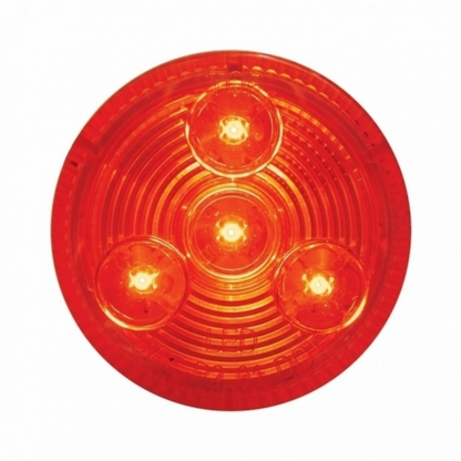 4 LED 2.5" Round Low Profile Light (Clearance/Marker) - Red LED/Red Lens (Bulk)