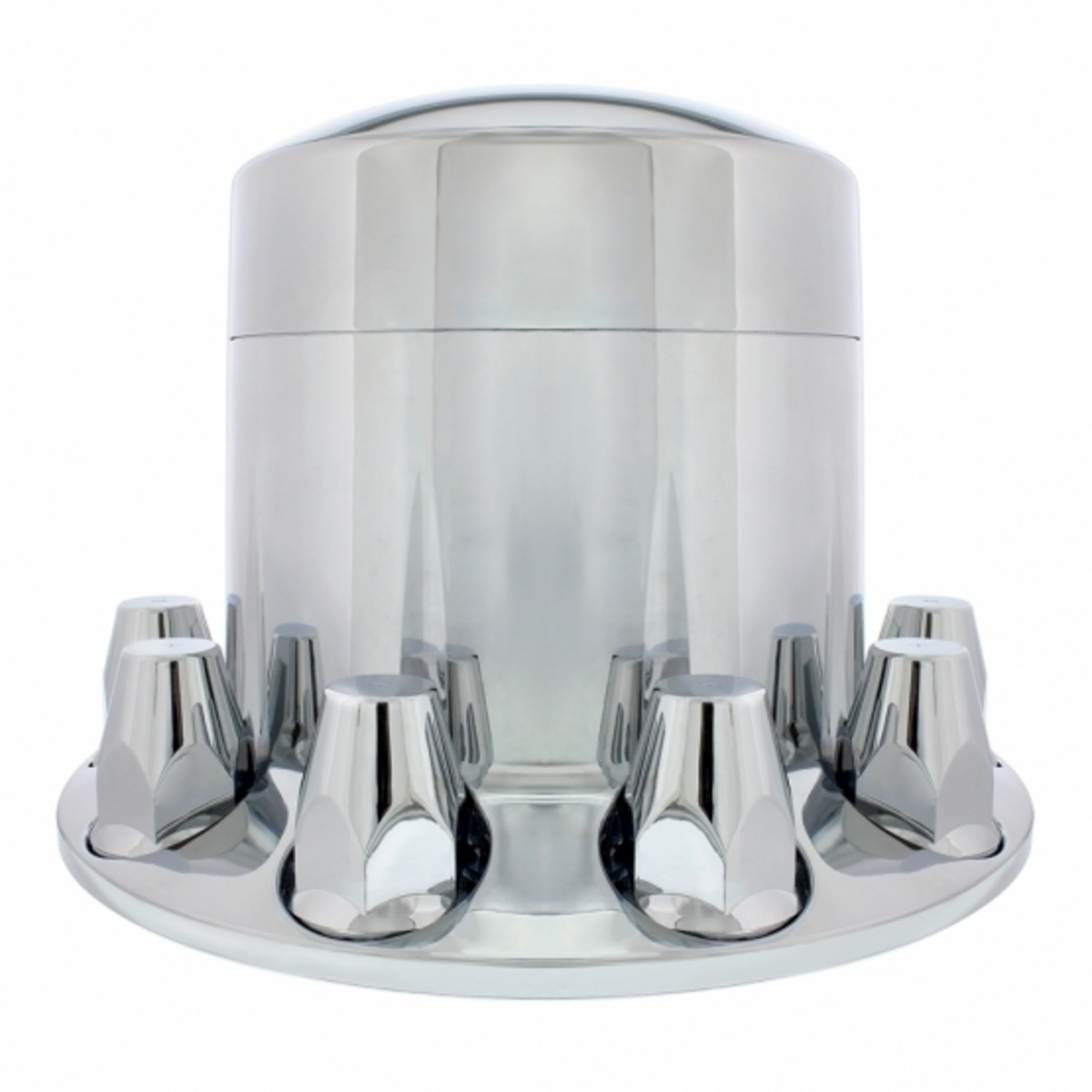 Chrome Plastic Extra Tall Dome Rear Axle Cover With 33mm Thread-On Nut Covers