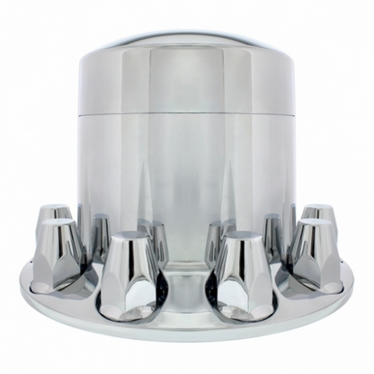 Chrome Plastic Extra Tall Dome Rear Axle Cover With 33mm Thread-On Nut Covers