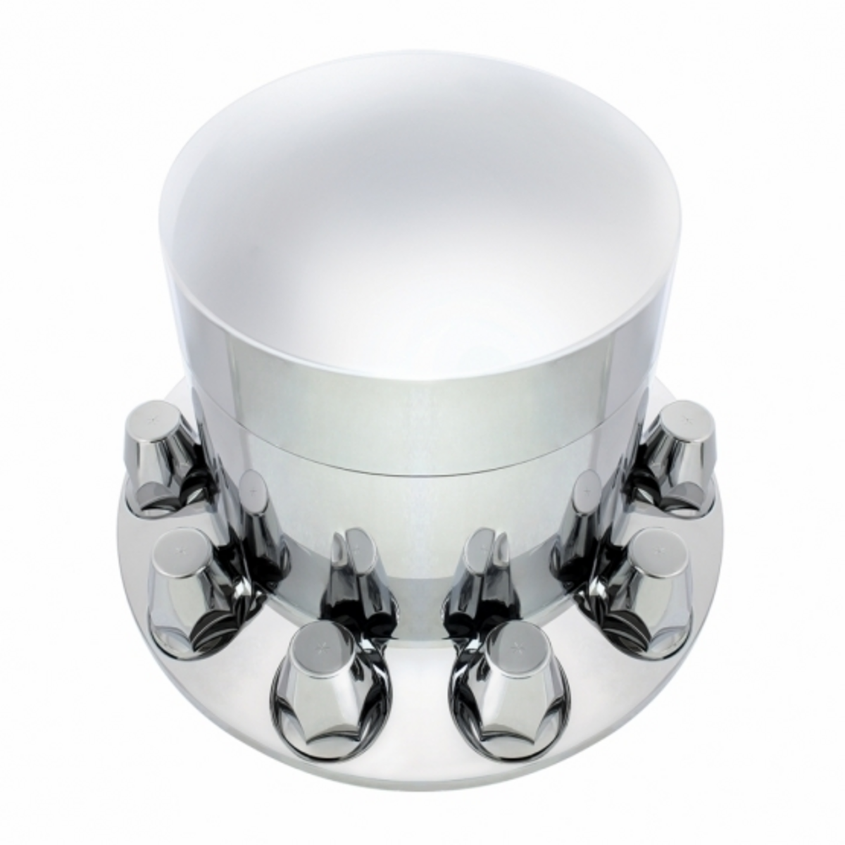 Chrome Plastic Extra Tall Dome Rear Axle Cover With 33mm Thread-On Nut Covers