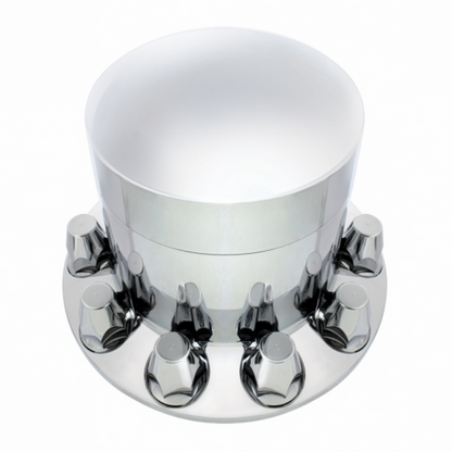 Chrome Plastic Extra Tall Dome Rear Axle Cover With 33mm Thread-On Nut Covers
