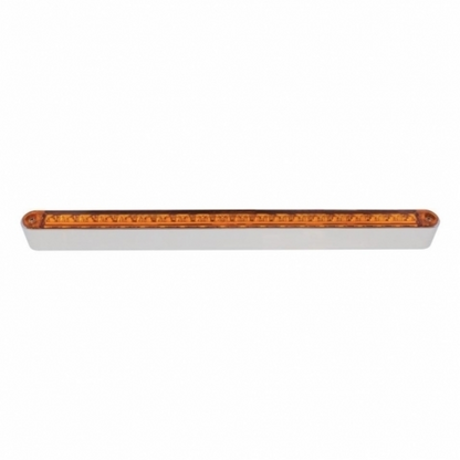 19 LED 12" Reflector Turn Signal Light Bar With Bezel - Amber LED/Amber Lens