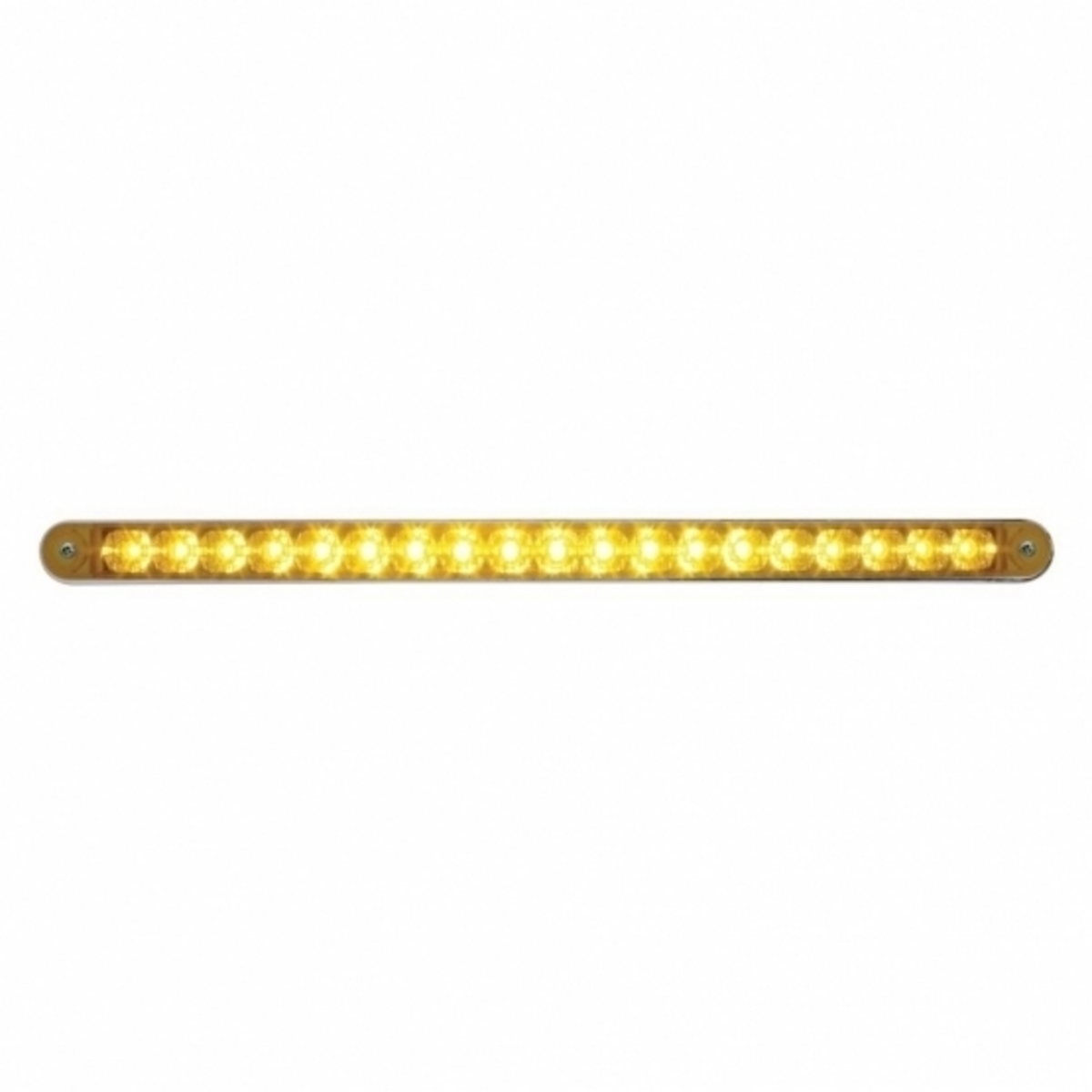 19 LED 12" Reflector Turn Signal Light Bar With Bezel - Amber LED/Amber Lens