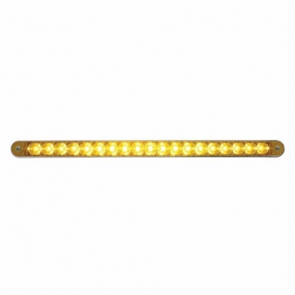 19 LED 12" Reflector Turn Signal Light Bar With Bezel - Amber LED/Amber Lens