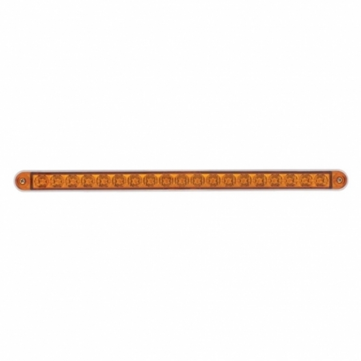 19 LED 12" Reflector Turn Signal Light Bar With Bezel - Amber LED/Amber Lens