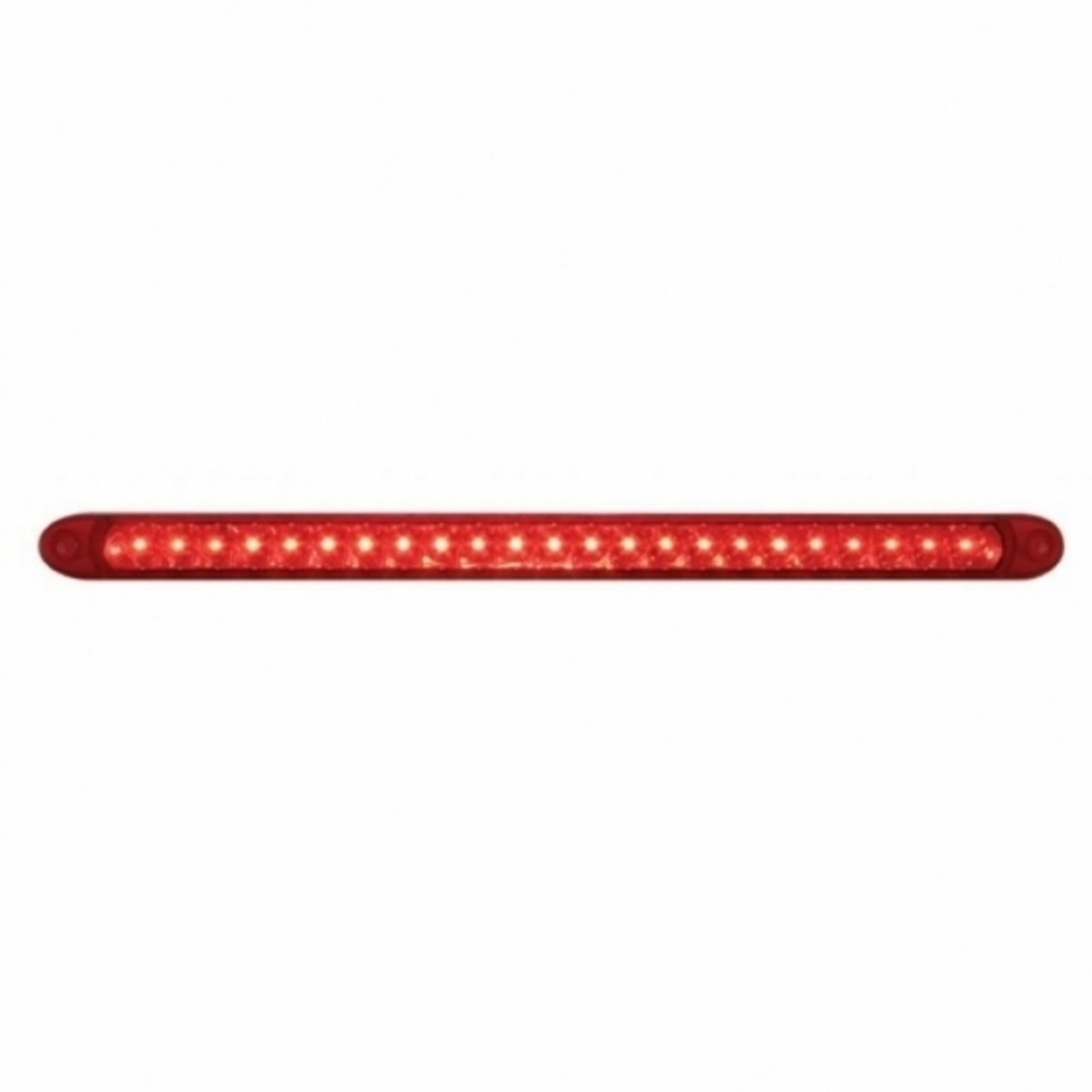 Chrome Top Mud Flap Plate With 23 LED 17" Reflector Light Bar - Red LED/Red Lens (Each)