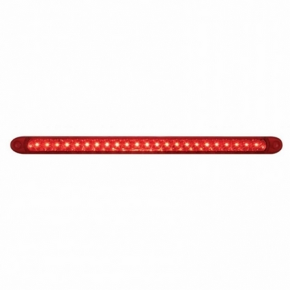 Chrome Top Mud Flap Plate With 23 LED 17" Reflector Light Bar - Red LED/Red Lens (Each)