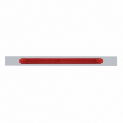 Chrome Top Mud Flap Plate With 23 LED 17" Reflector Light Bar - Red LED/Red Lens (Each)