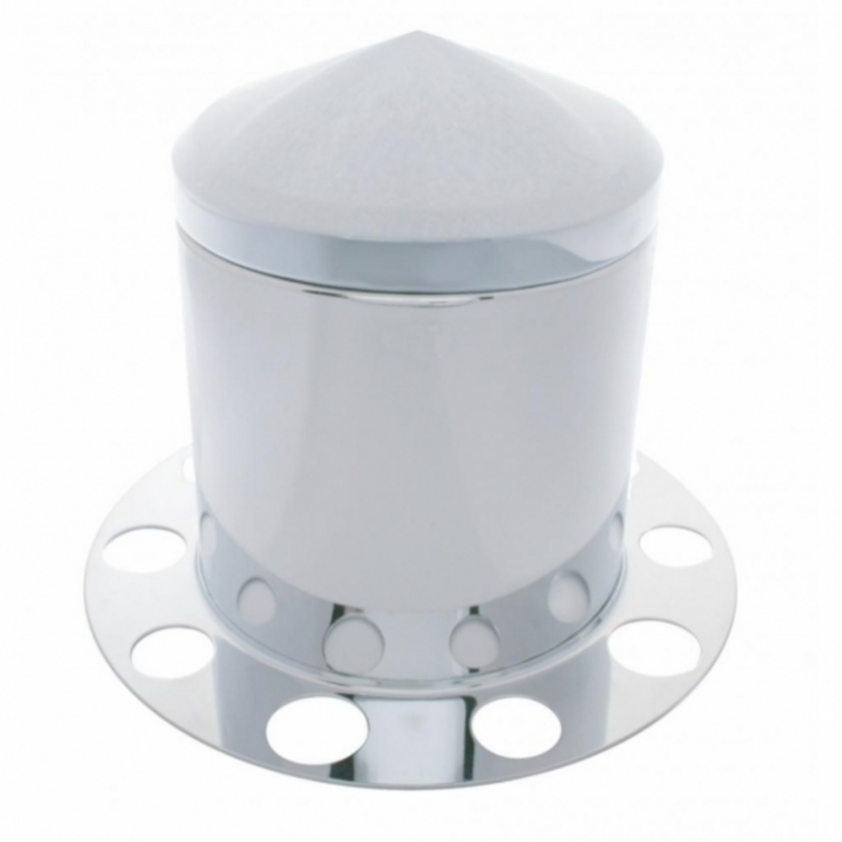 Stainless Pointed Rear Axle Cover 3PC Kit For 1-1/2" Nut Cover - Steel Wheel