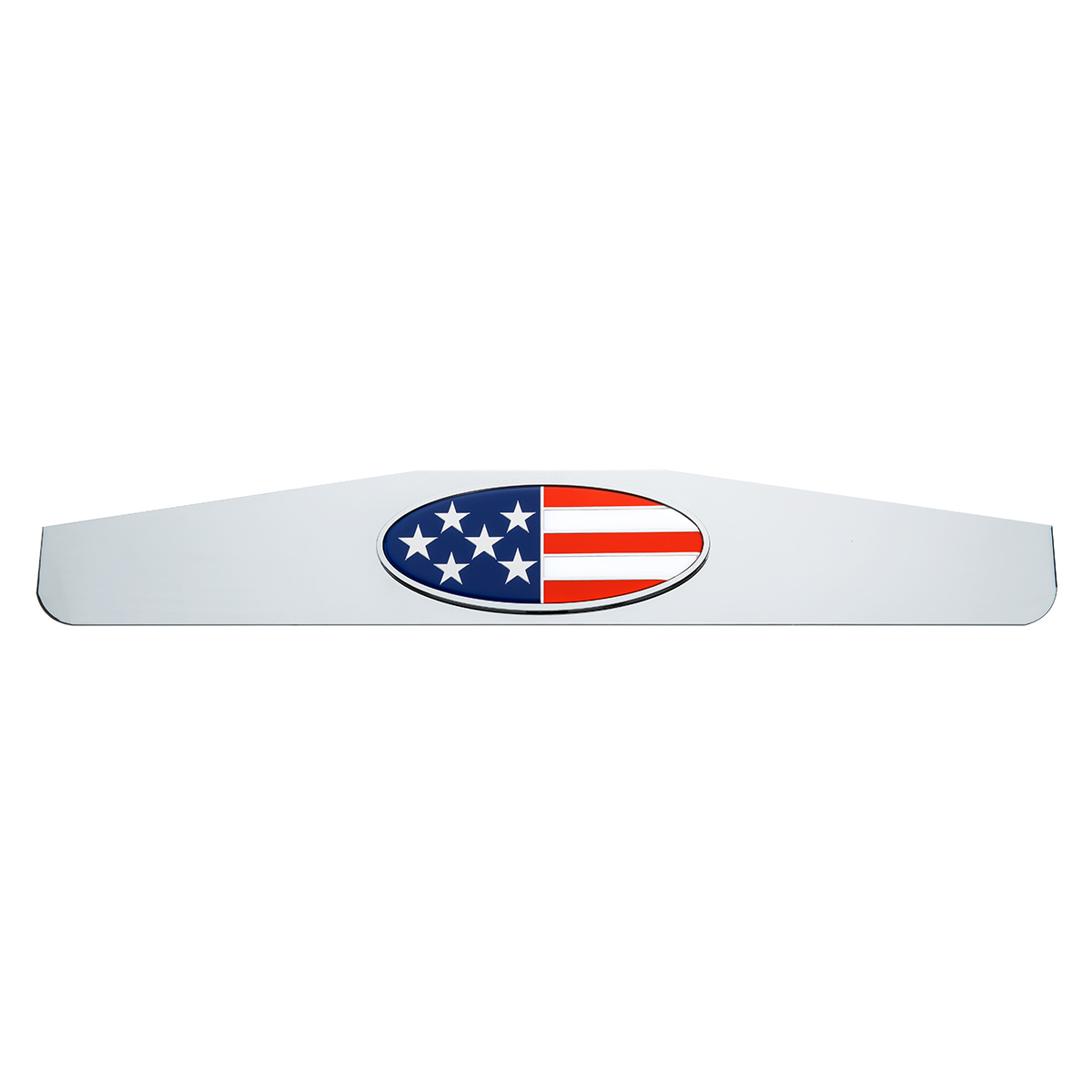 4" x 24" Chrome Bottom Mud Flap Weight With Oval USA Flag Emblem