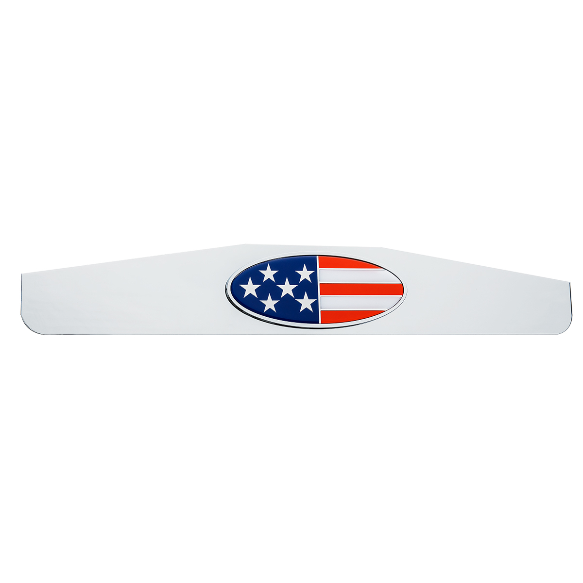 4" x 24" Chrome Bottom Mud Flap Weight With Oval USA Flag Emblem