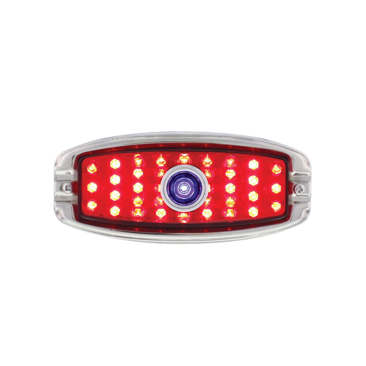 36 LED Tail Light With SS Rim & Blue Dot For 1941-48 Chevy Passenger Car - L/H