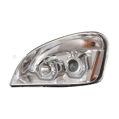 Chrome Projection Headlight With White LED Position Light For 2008-2017 Freightliner Cascadia - Driver and Passenger (2pcs)
