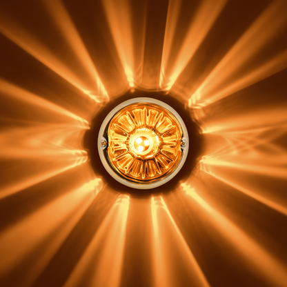 UltraBurst Glass Watermelon Flush Mount Kit With 18 LED Bulb-Amber LED/Clear Lens