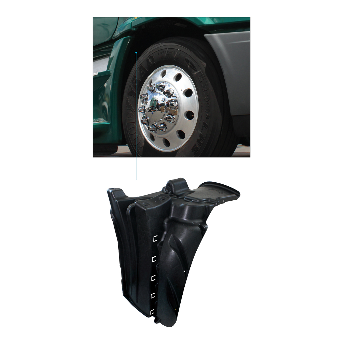 Cab Splash Guard For 2008-2017 Freightliner Cascadia - Driver